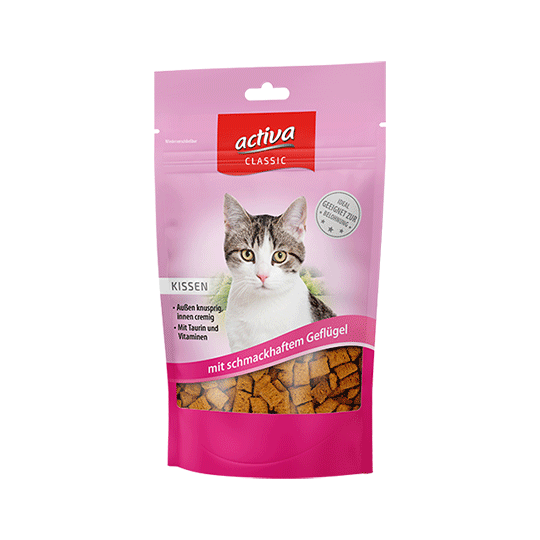 activa CLASSIC Knusperkissen für Katzen mit schmackhaftem Geflügel 60g