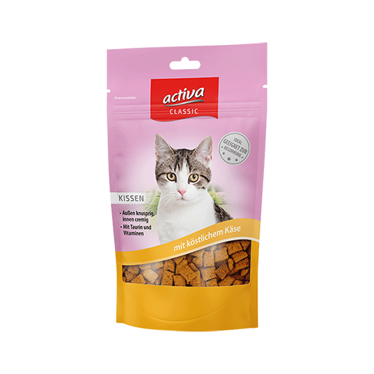 activa CLASSIC Knusperkissen für Katzen mit köstlichem Kaese 60g 