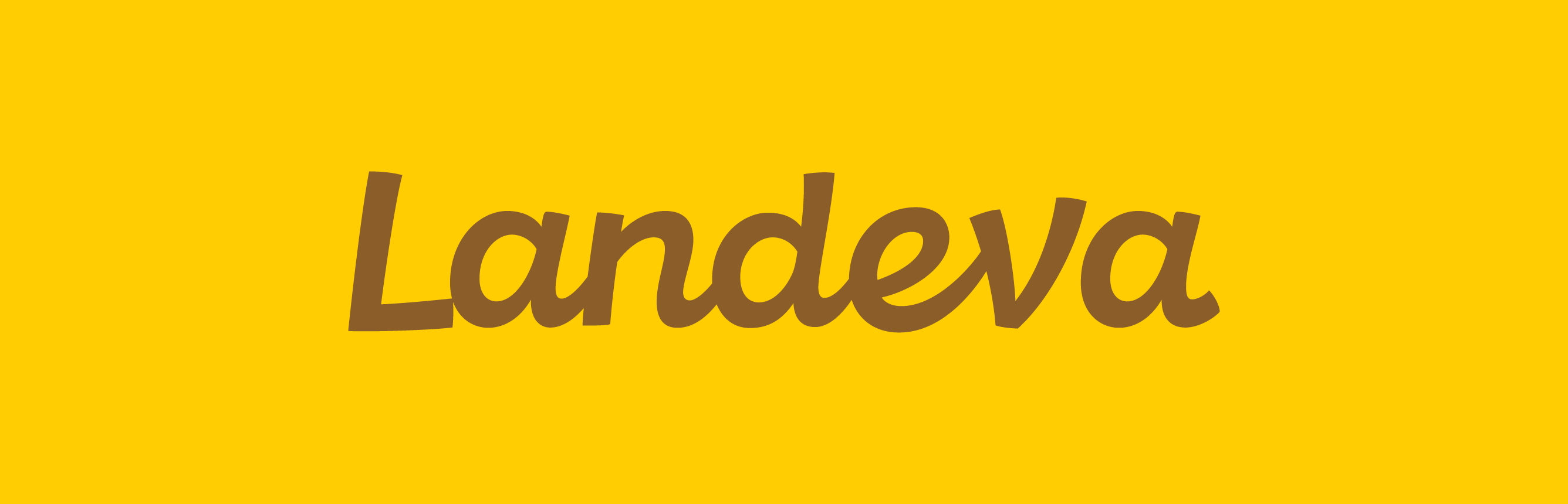 Landeva Logo auf gelbem Hintergrund