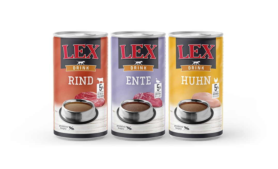 Neuheiten: LEX Hundedrinks aus leckerer Fleischbrühe in 3 verschiedenen Sorten